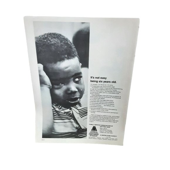 1974 Dayton Ohio Family Service and Dayton Progress Print Ad vintage 70s - Picture 1 of 2